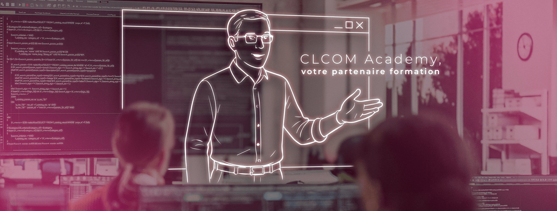 Bannière CLCOM Academy – formations professionnelles